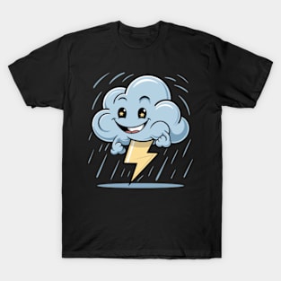 Rainy Cloud With Lightnings T-Shirt